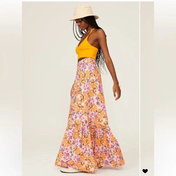 Something navy floral tiered skirt - Picture 3 of 6